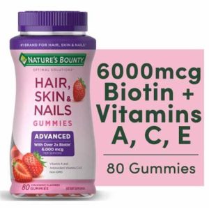 Nature's Bounty Hair,Skin,Nails Gummies ADVANCED With Over 2X Biotin 6000mcg 80 Gummies